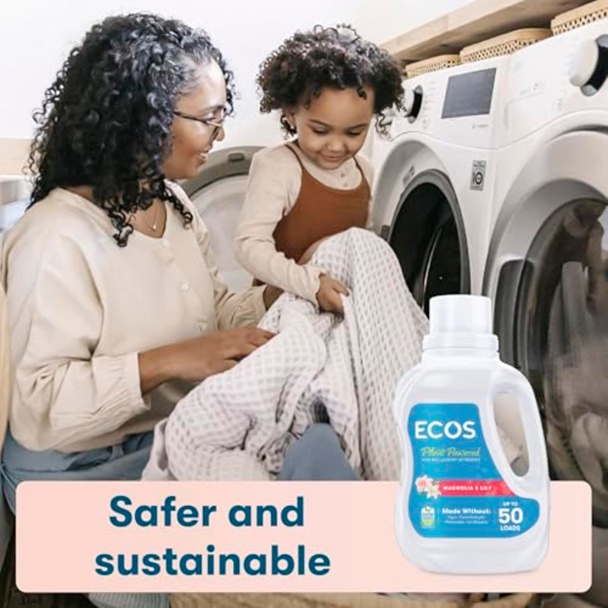 ECOS Laundry Detergent - Plant-Based, Hypoallergenic, Magnolia & Lily Scent, 1.5L 3