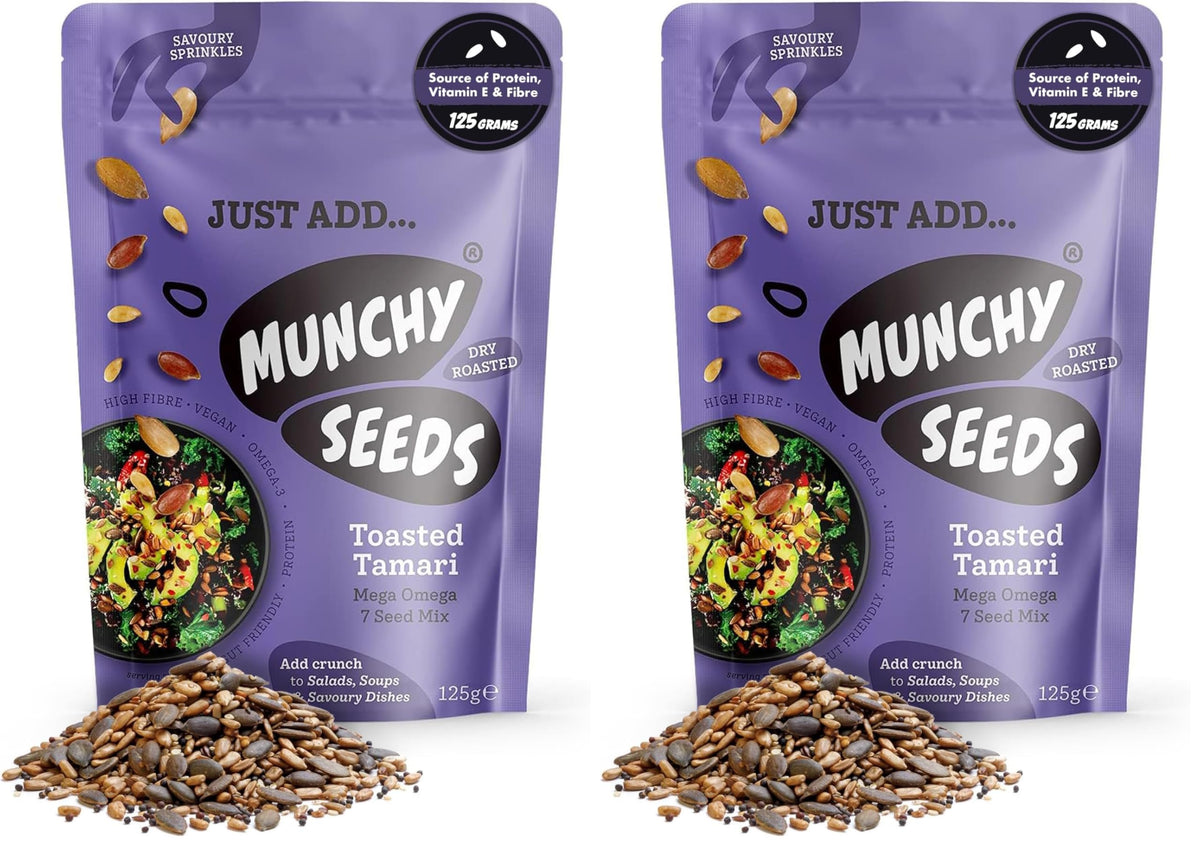 Munchy Seeds Toasted Tamari Savoury Sprinkles - Pack of 2, 125g Each