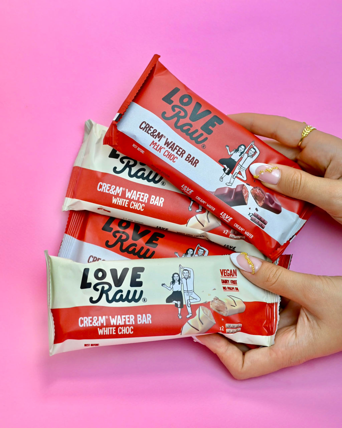 LoveRaw Cre&m Wafer Bars - Vegan Milk Chocolate & Hazelnut Cream | 2 Bars per Pack (12 Packs) 6