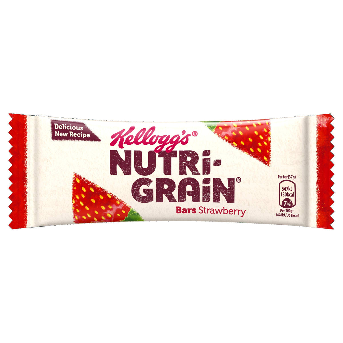 Kellogg's Nutri-Grain Strawberry Cereal Bars - 37g Bars, Pack of 25 1