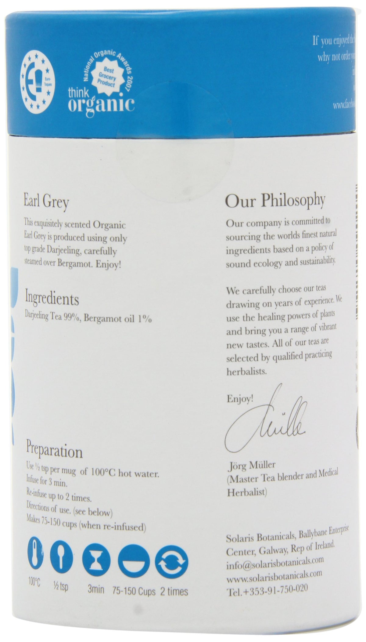 Solaris Tea Organic Loose Whole Leaf Earl Grey - 100g | Antioxidant Rich | Bergamot Infused 4