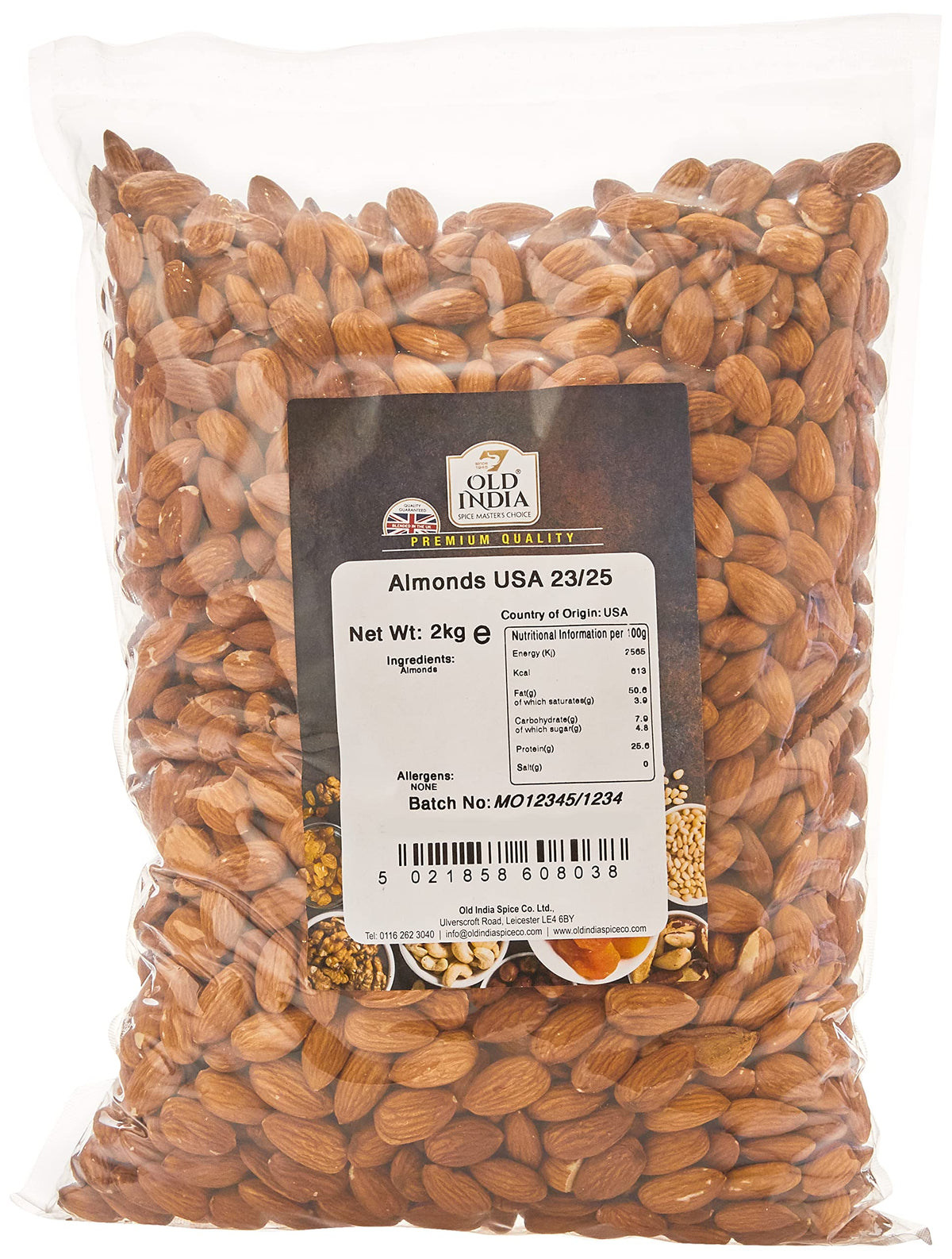 Old India Almonds - 2kg | USA Sourced | Natural & Additive-Free