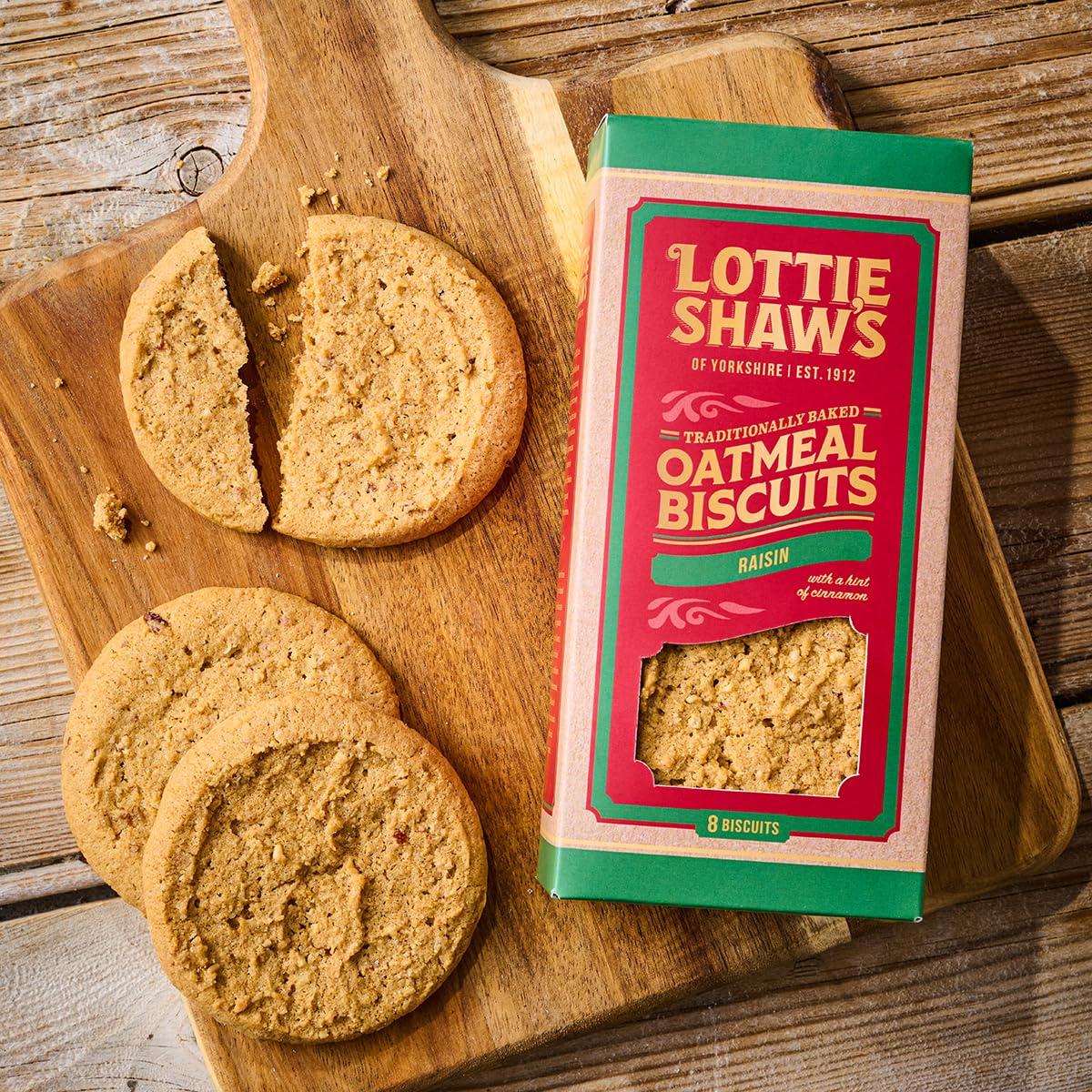 Lottie Shaw's Oatmeal & Raisin Biscuits - Vegan, Great Taste Award Winner | 180g