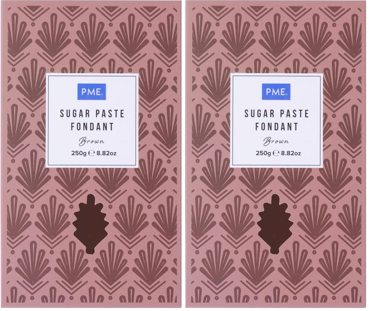 PME Brown Sugar Paste Fondant - 500g (Pack of 2) | Ready to Roll | Thermo-Tech