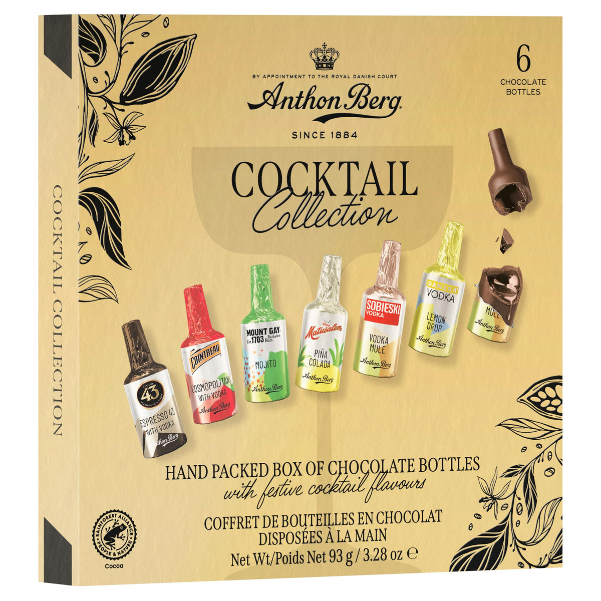 Anthon Berg Chocolate Cocktails - 6 Assorted Liqueur Filled Bottles | 115g