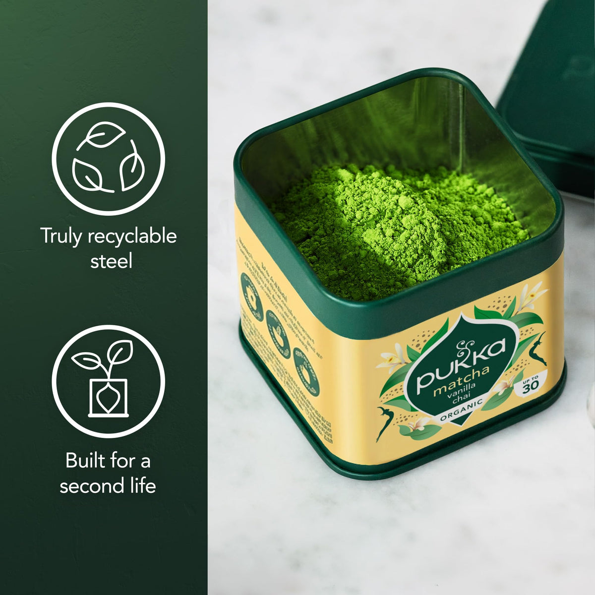 Pukka Herbs Organic Matcha Vanilla Chai Powder - 30g Tin | Warming & Aromatic 4