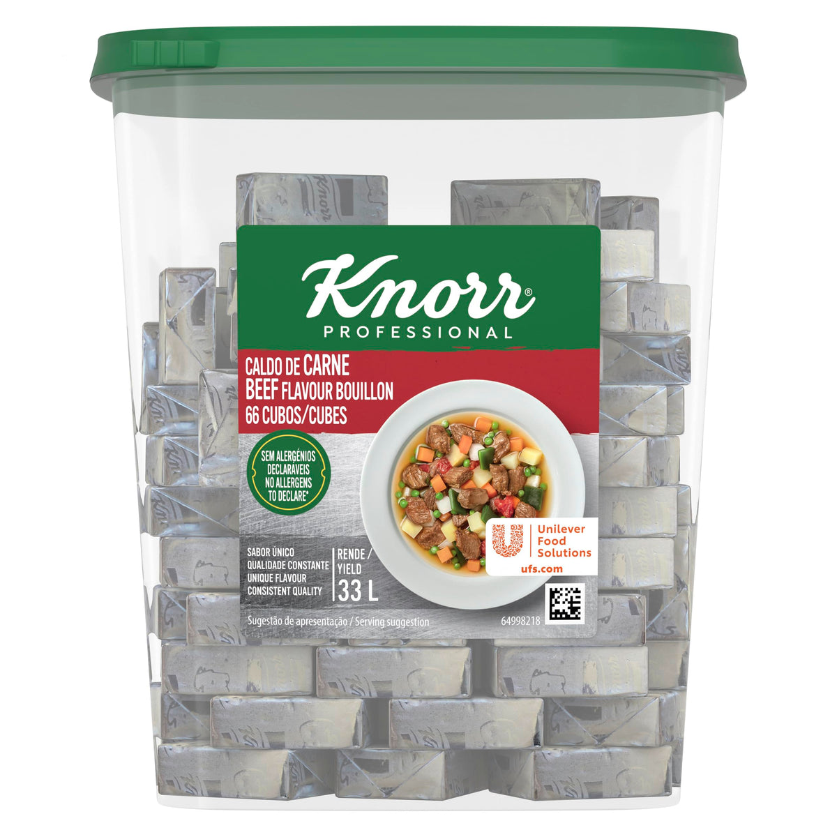 Knorr Professional Beef Bouillon Cubes - Gluten Free, 1 Cube Makes 500ml Bouillon, 660g Pack