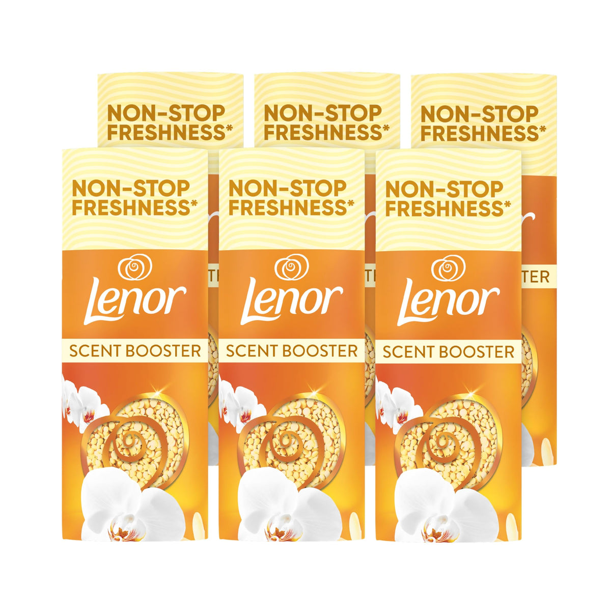 Lenor Gold Orchid Scent Booster Beads - 6 x 155g Packs | Non-Stop Freshness