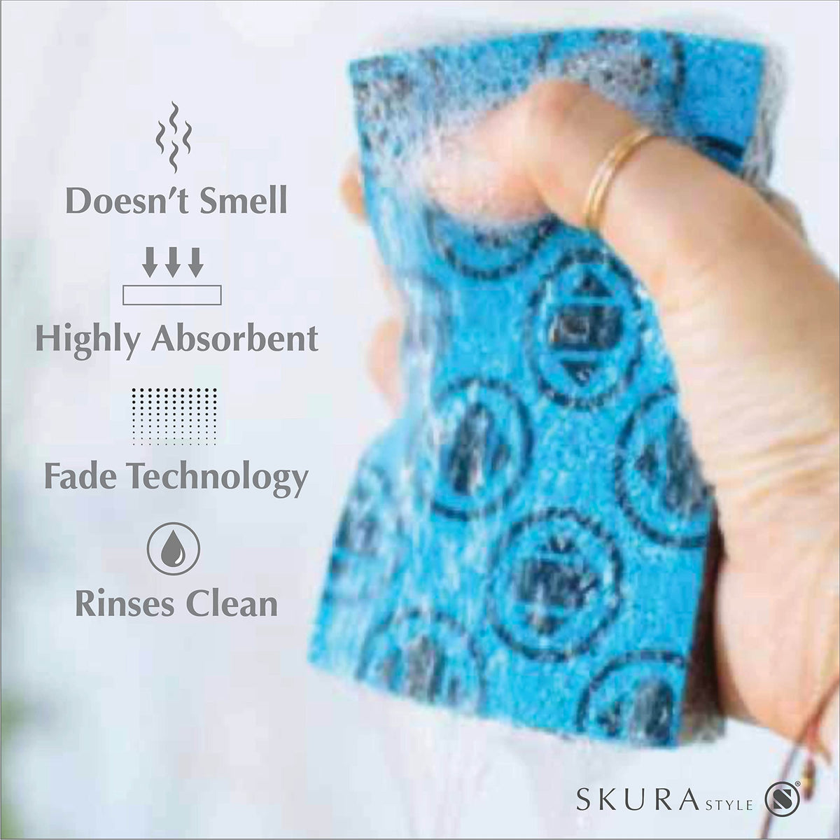 SKURA STYLE S Sponge Set - Non-Scratch, Quick-Drying, Odor-Free Cleaning Sponges | 8 Sponges 3