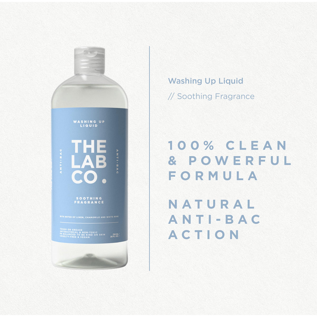 The Lab Co. Antibacterial Washing-Up Liquid - Tough on Grease, Gentle on Skin | 750 ml