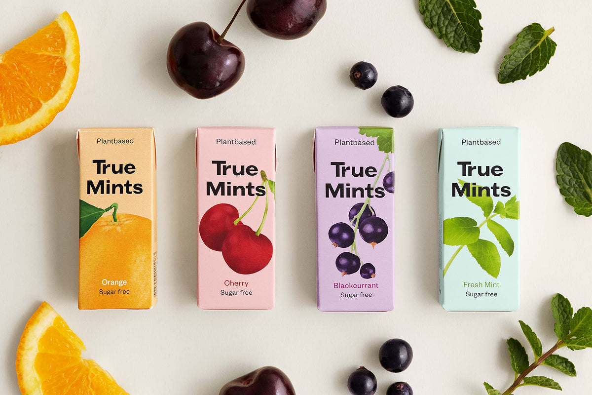 True Gum Mixed Flavours Mints - Sugar Free, Xylitol, Vegan | 12-Pack 8