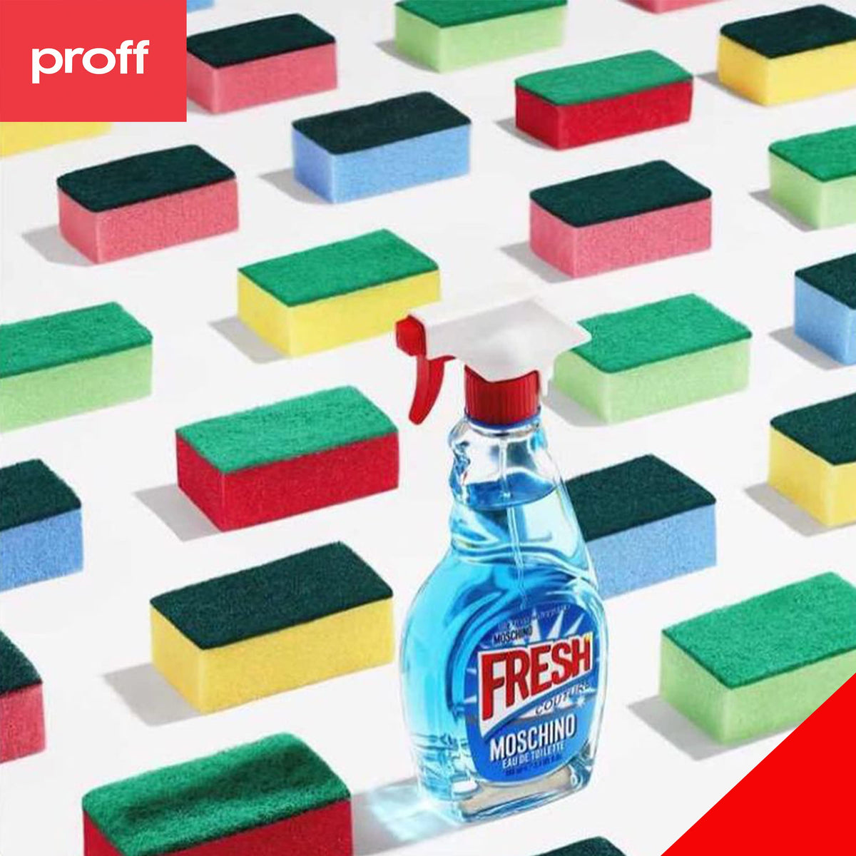 Proff Cleaning & Washing Up Sponge Scourers - Pack of 100 | Foam | Mix Colours 4