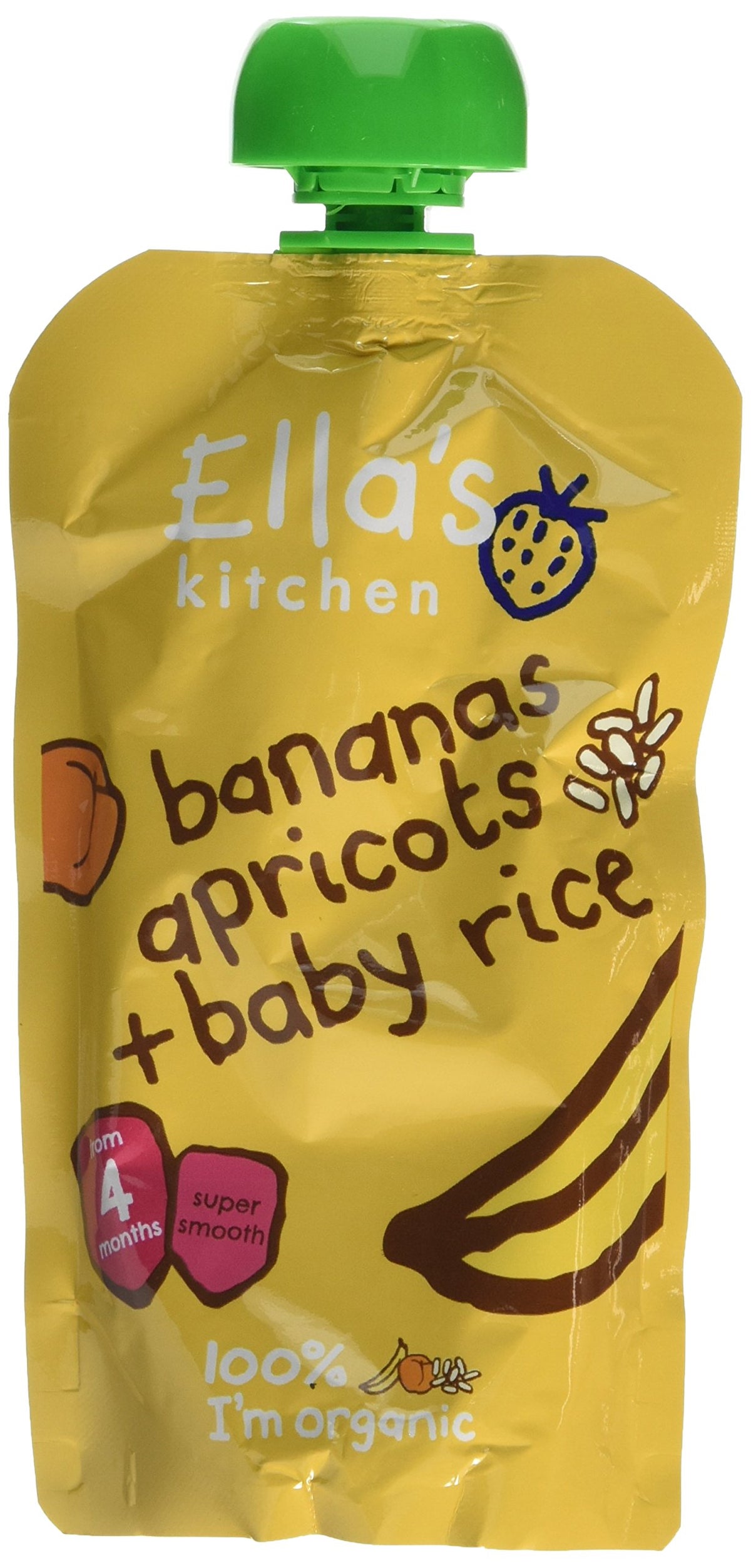 Ella's Kitchen Organic Banana and Apricot Baby Rice - Suitable from 4 Months | 120g (Pack of 7)