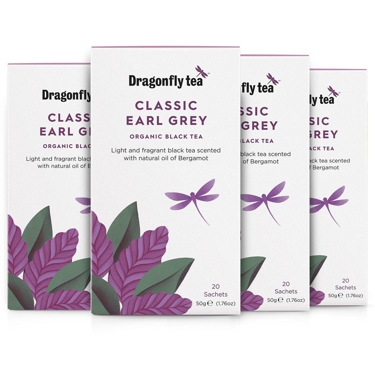 Dragonfly Classic Earl Grey Tea - Organic, Bergamot Oil, 80 Teabags
