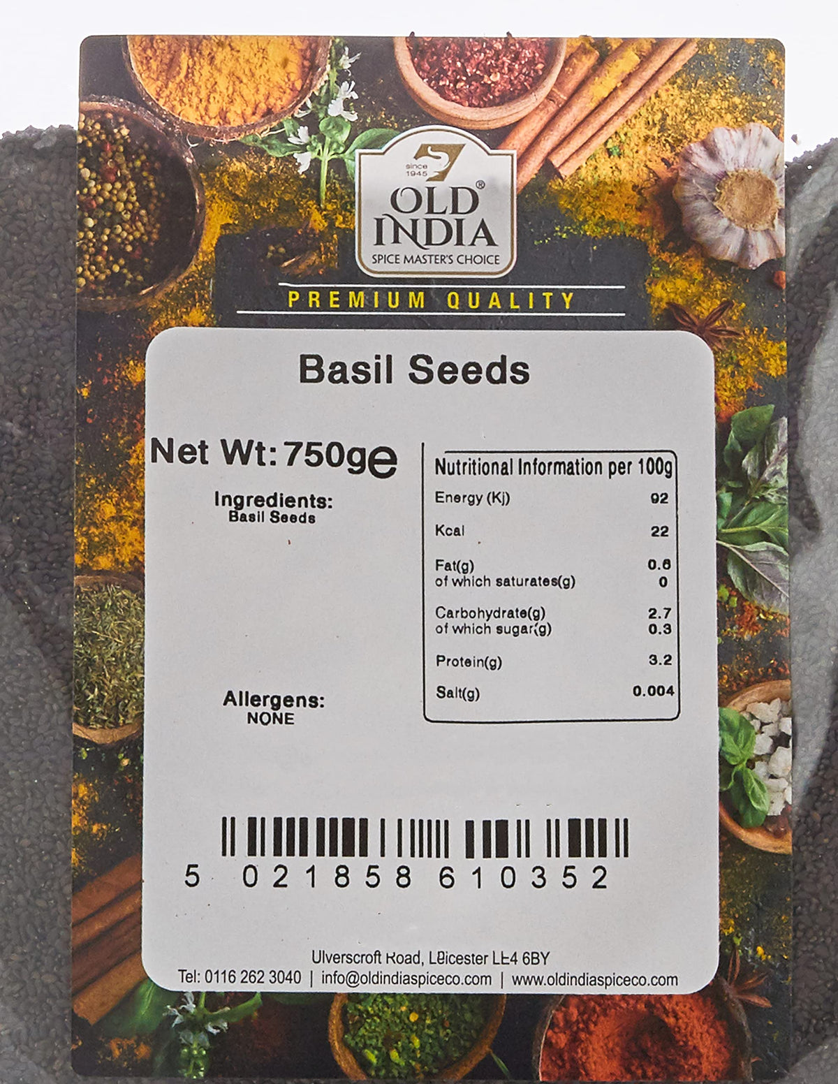 Old India Basil Seeds - 750g | Natural, Additive-Free, GMO-Free 2