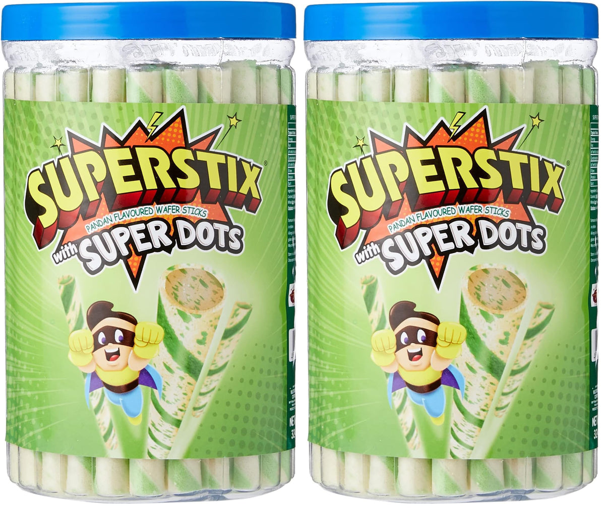 Super Stix Pandan Flavour Wafer Sticks - 324g Pack of 2