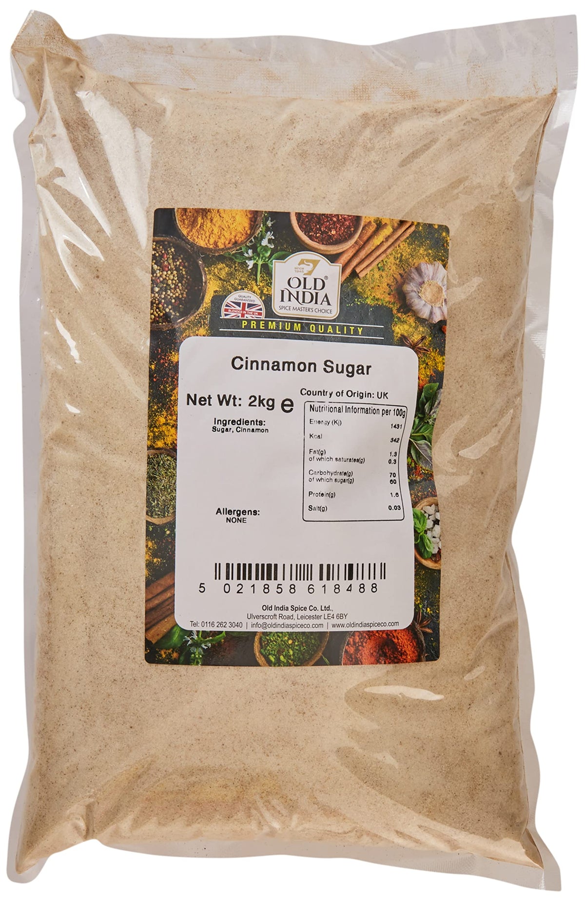 Old India Cinnamon Sugar - 2kg Bag | Natural | Additive-Free 1