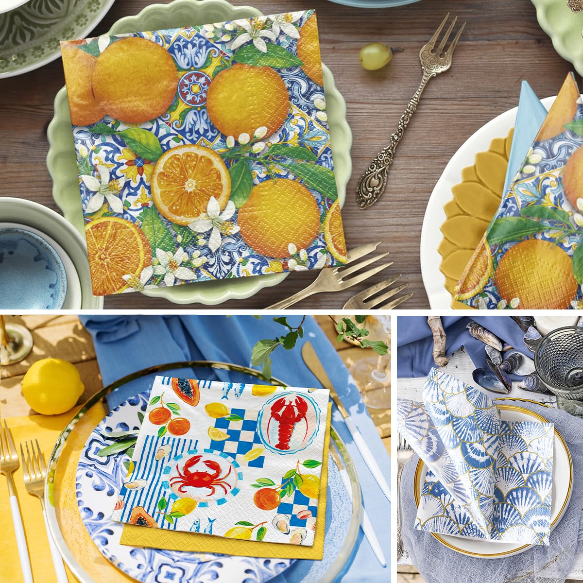 PAW Decor Collection Paper Napkins - Navy Bites | 33 x 33 cm | 20 Pack 7