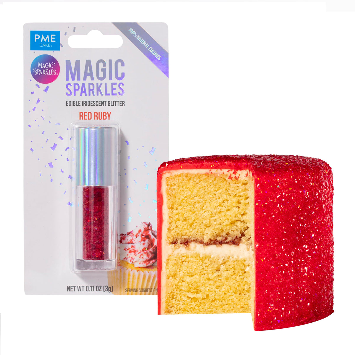 PME Magic Sparkles Edible Glitter - Red Ruby, 3g 9