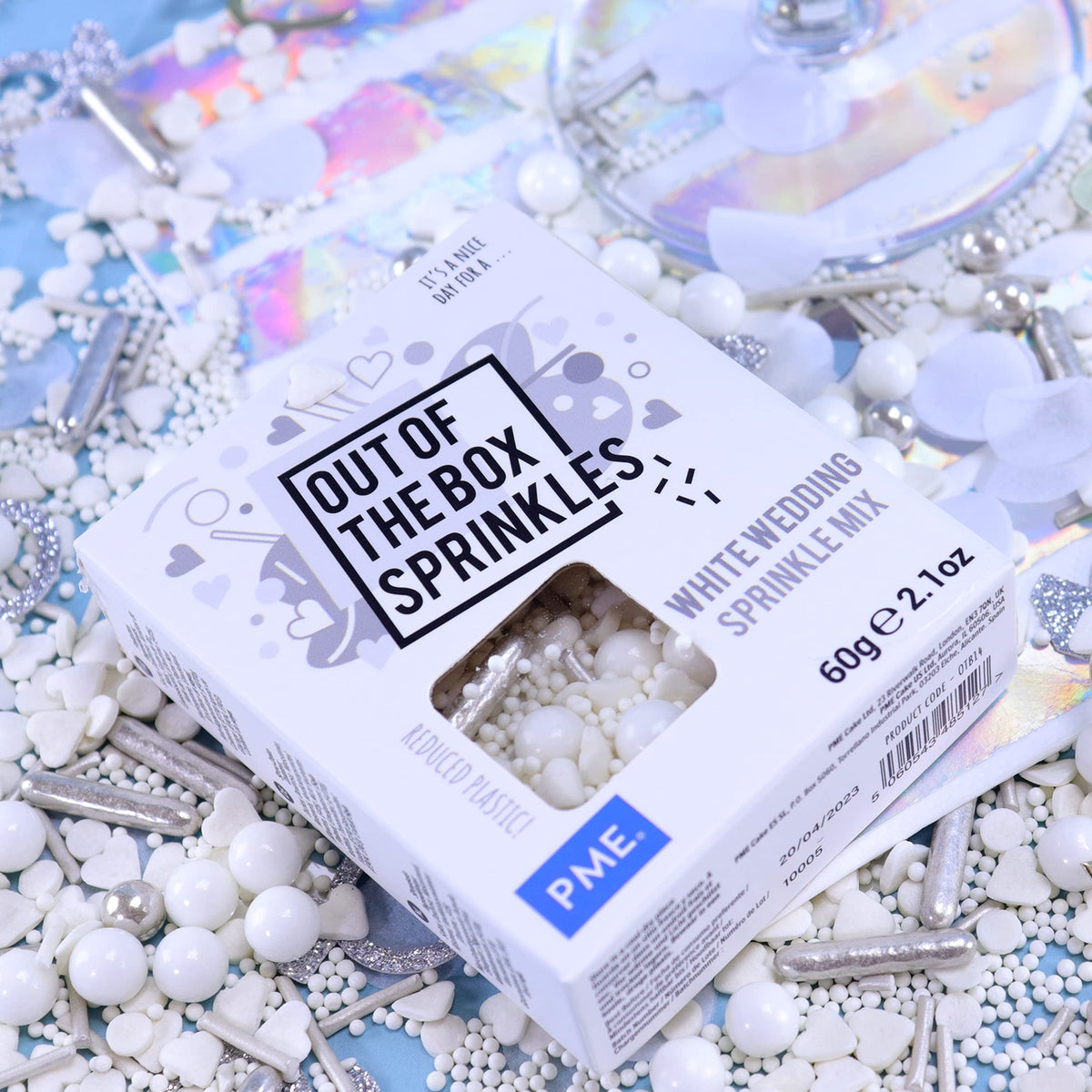 PME Out the Box Sprinkles Mix - White Wedding | 60g | Sugar Shapes 4