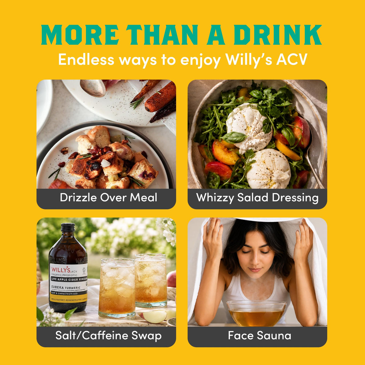 Willy's Organic Apple Cider Vinegar with Turmeric & Honey - Raw, Unpasteurised, 500ml 8