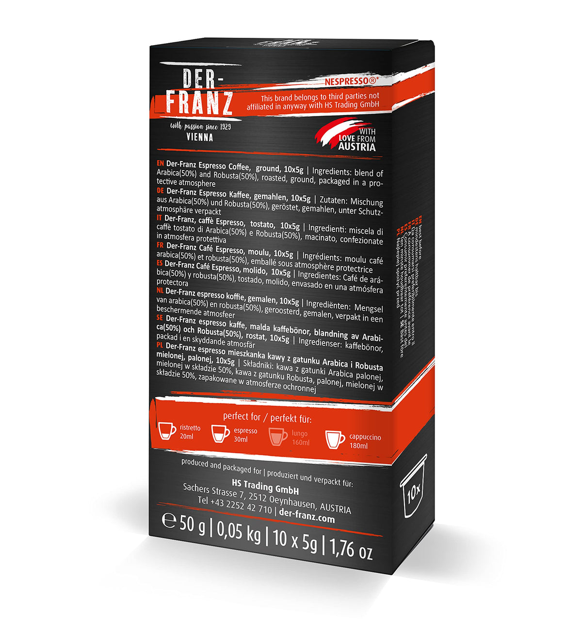 Der-Franz Nespresso Compatible Coffee Capsules - Espresso Flavor, 10 Count 2