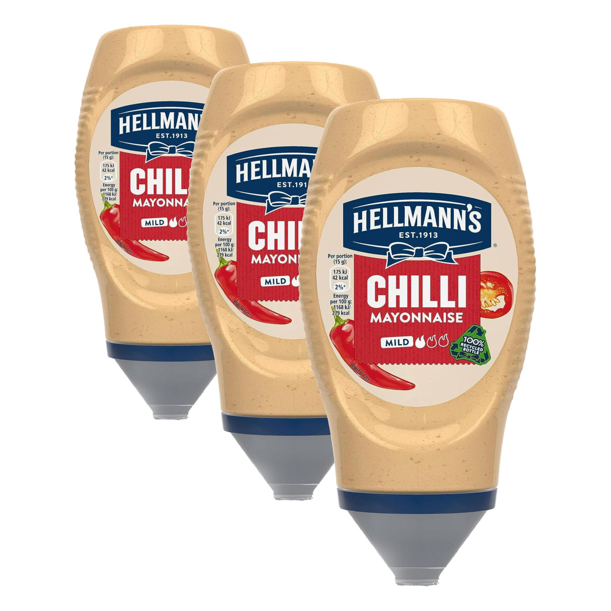 Hellmann's Chilli Mayonnaise with Tabasco Sauce - 250 ml (Pack of 3)