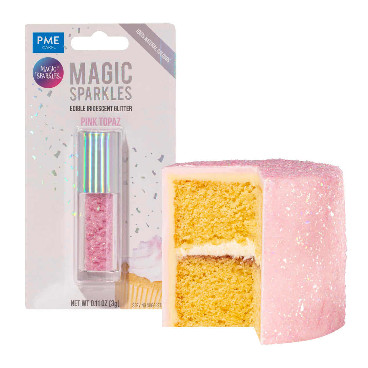 PME Magic Sparkles Edible Glitter - Pink Topaz, 3g 9