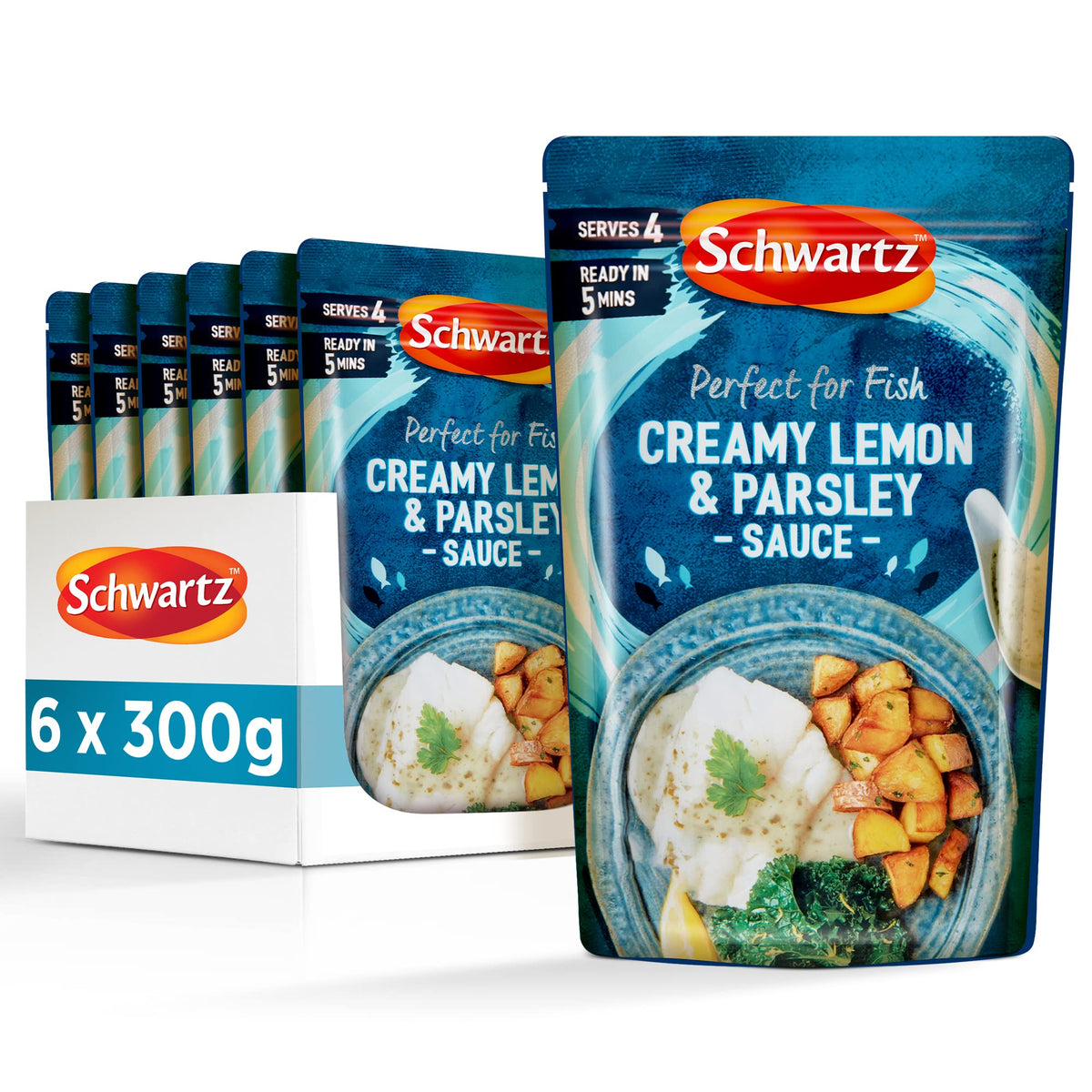 Schwartz Creamy Lemon & Parsley Sauce - Rich & Creamy | 300g (Pack of 6)