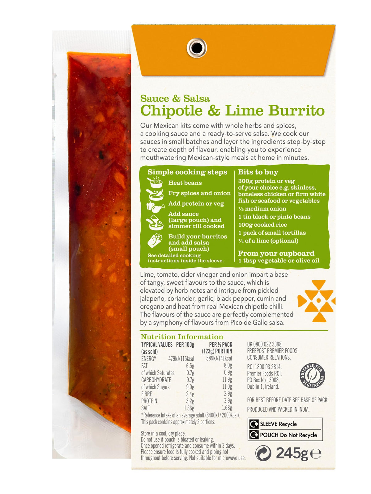 The Spice Tailor Mexican Burrito Meal Kit - Chipotle & Lime Sauce (5-Pack) 3