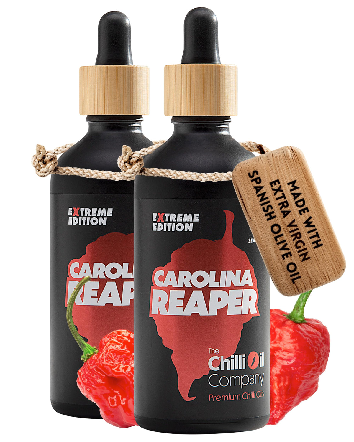 The Chilli Oil Company Extreme Edition Carolina Reaper Chilli Oil - 2-Pack | 200g | Finishing Sauce