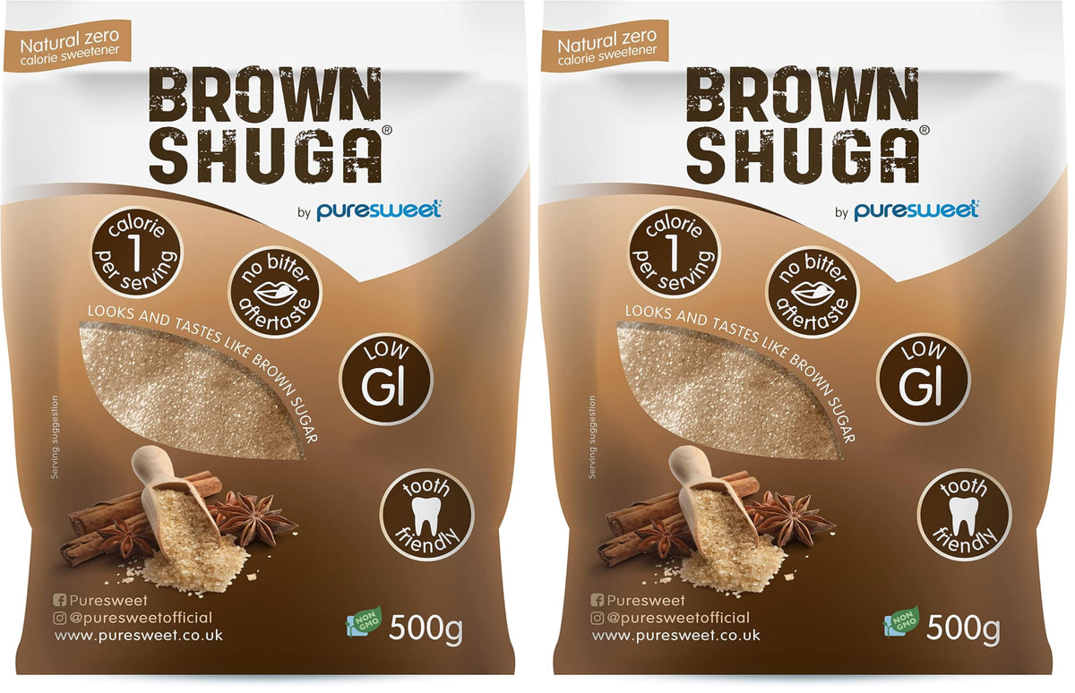 Puresweet Brown Shuga Natural Brown Sugar Alternative - 1kg (Pack of 2 x 500g) 1