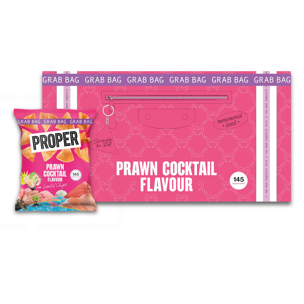 PROPER Prawn Cocktail Lentil Chips - 30 x 31g Packs