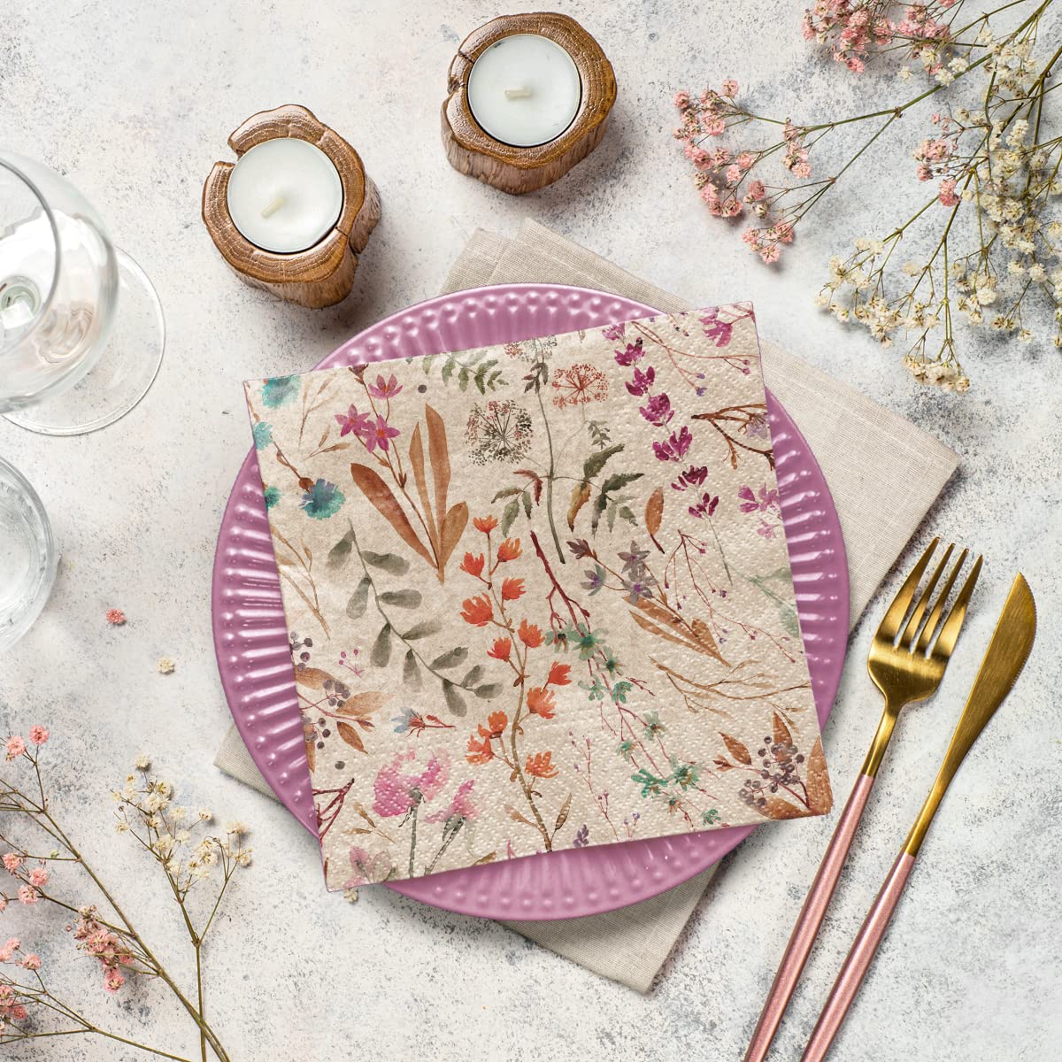 PAW Decor Collection Napkins 3-Ply (33 x 33 cm) - 20 Pieces | Eco-Friendly, Biodegradable 4