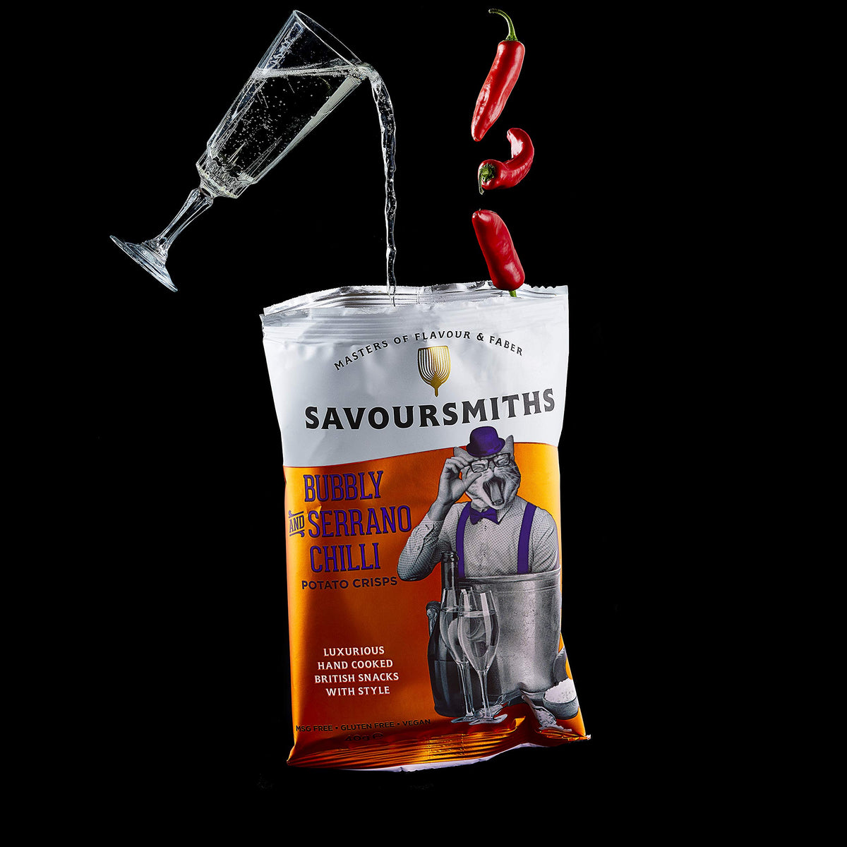 SAVOURSMITHS Bubbly & Serrano Chilli Crisps - 150g Multipack (Pack of 3) 3