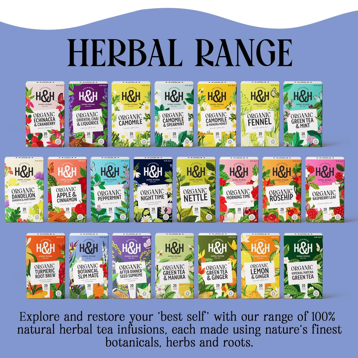 Heath & Heather Organic Slim Mate Herbal Tea - Metabolism & Energy Boost | 20 Count (Pack of 6) | Gluten Free 6