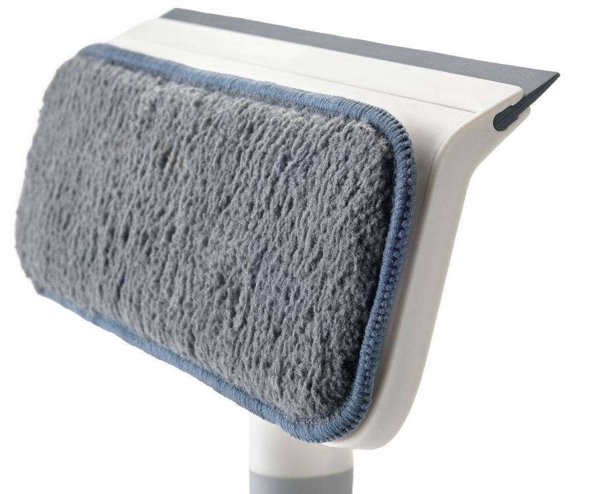 Joseph Joseph CleanTech Bathroom Cleaning Brush - Microfibre Pad & Silicone Squeegee | 362mm Length