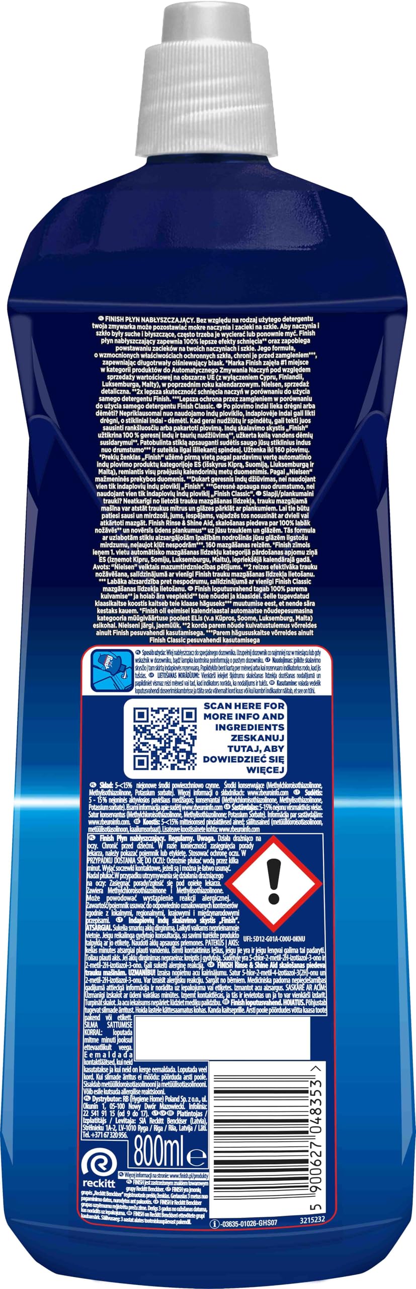 Finish Rinse Aid Shine & Protect - Fights Water Spots, Rinses Residue, 800ml 2