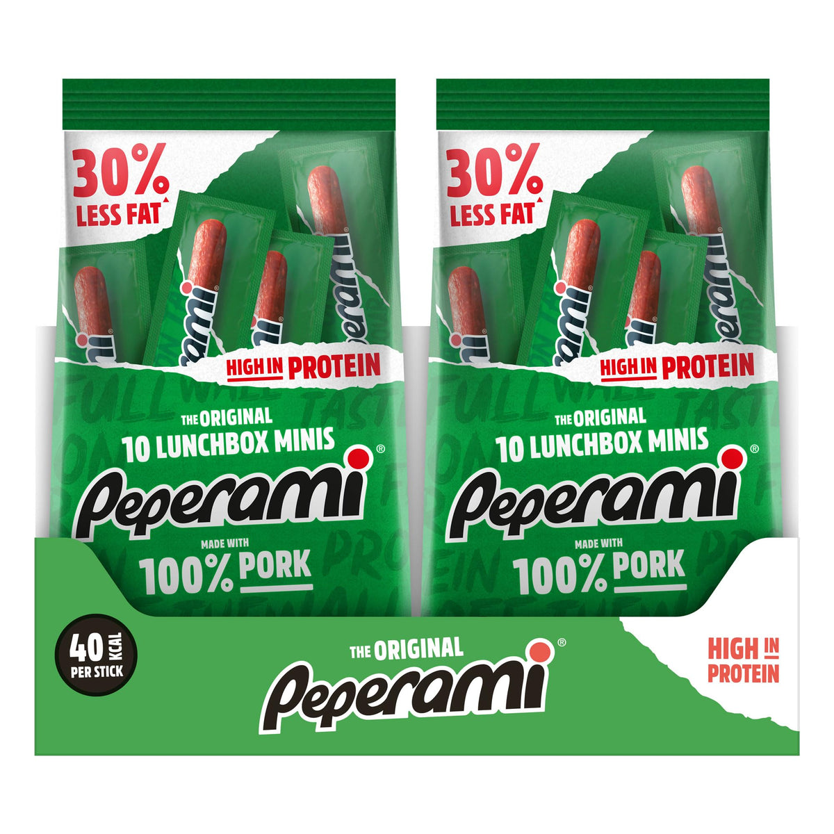 Peperami Original Mini Smoked Pork Salami Sausage Snacks - 10 x 100g Packs 2