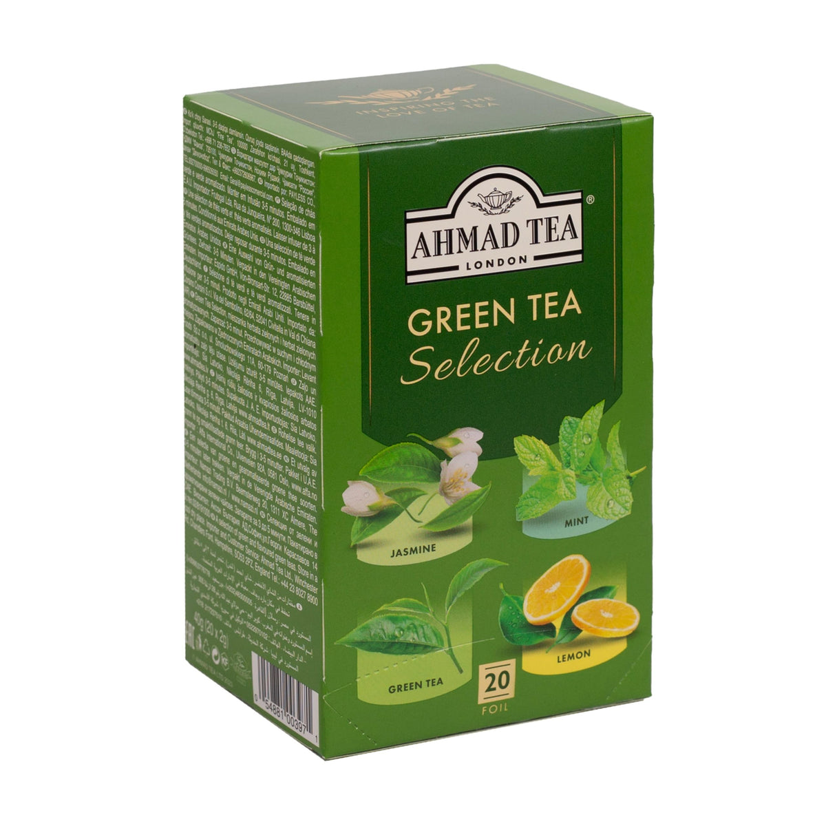 Ahmad Tea Green Tea Selection Pack - 4 Varieties | 20 Teabags per Pack | 5 Packs 3