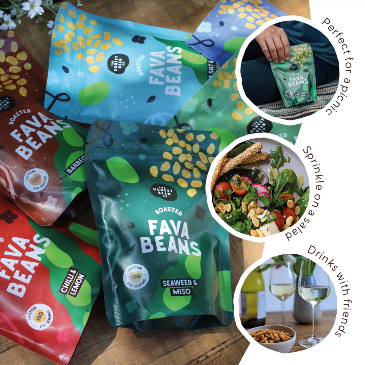 The Honest Bean Co Roasted Fava Bean BBQ Snack - 120g Pack of 6 5