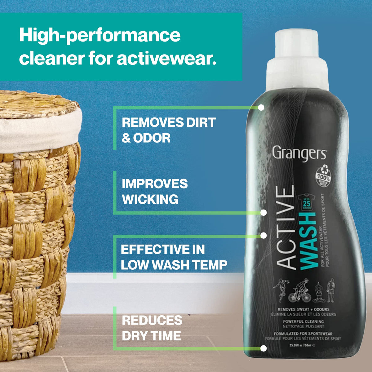 Granger's Active Wash - High-Performance Detergent for Sportswear | 750ml | Fresh Scent 3