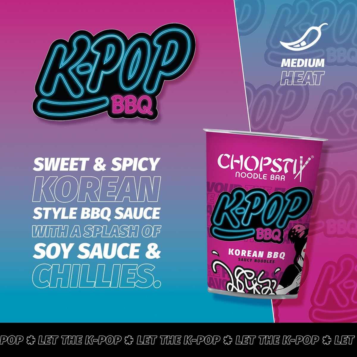 Chopstix Korean BBQ Saucy Noodles - 8 x 77g Multipack | Extra-Long Wheat Noodles | Ready in 6 Minutes 5