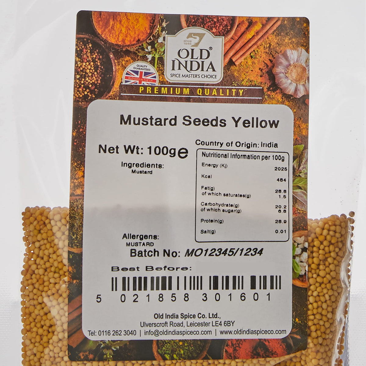 Old India Yellow Mustard Seeds - 100g