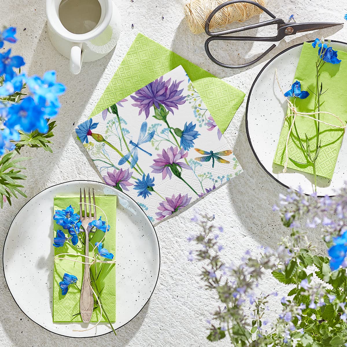 PAW Decor Collection Napkins - 3-Ply Flower With Dragonfly Design | 33 x 33 cm | 20 Pieces 5