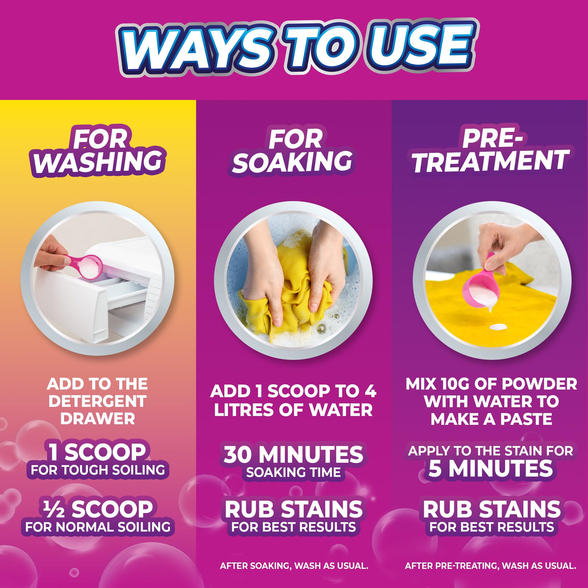 Elbow Grease Oxi Powder Stain Remover for Colours - 625g | Bleach Free | Works at Low Temperatures 8