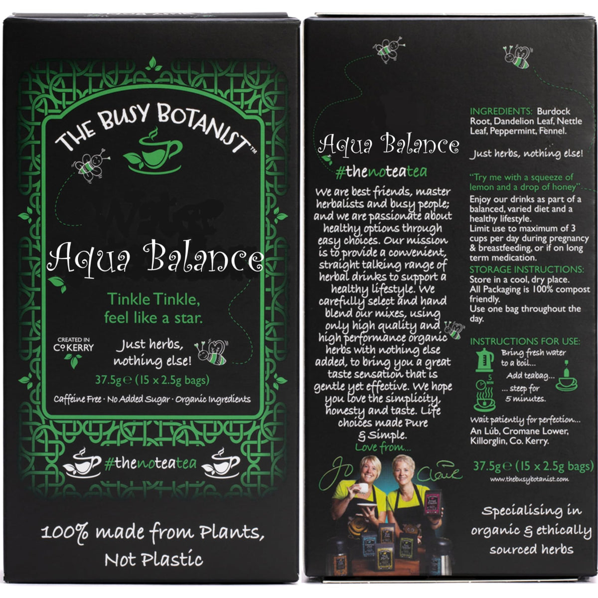 The Busy Botanist Aqua Balance Herbal Tea - Caffeine Free, 30 Count Biodegradable Tea Bags 5