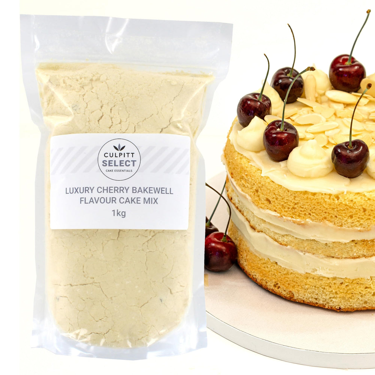 Culpitt Select Luxury Cherry Bakewell Cake Mix - 1kg Bag | Makes 2 x 8" Cakes