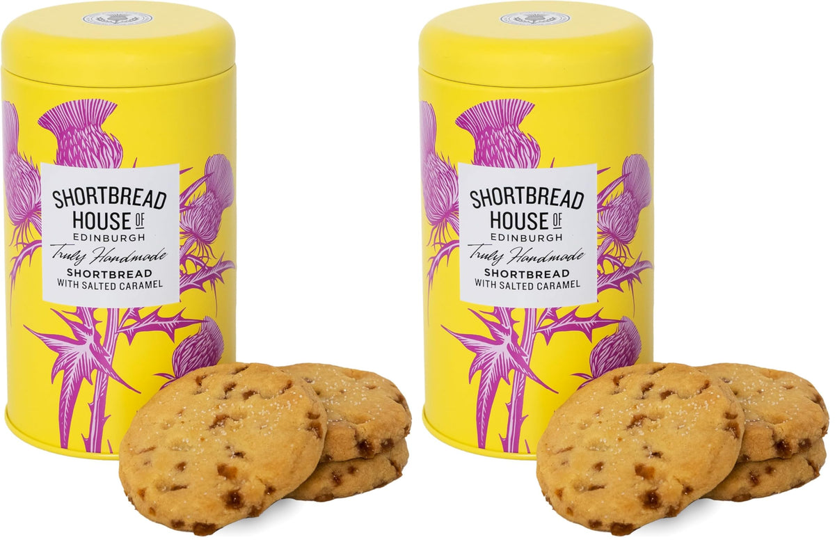 Shortbread House of Edinburgh All Butter Scottish Shortbread with Salted Caramel - 280g (Pack of 2)
