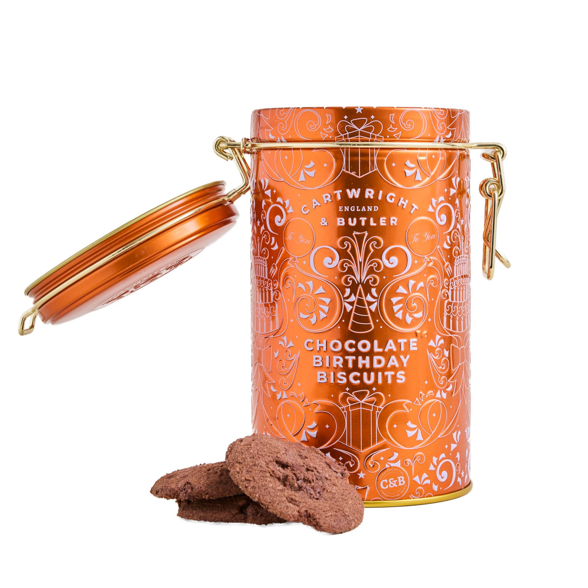 Cartwright & Butler Chocolate Brownie Biscuits - Rich Chocolate Flavour | 200g Tin | Vegetarian